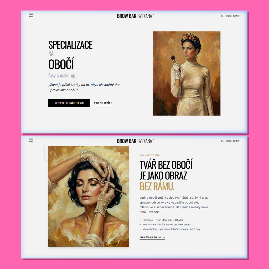 Browbar.cz - kosmetický salon, PageSpeed score 100